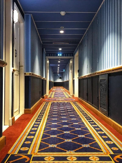 Corridor on one floor of the Newport Bay Club