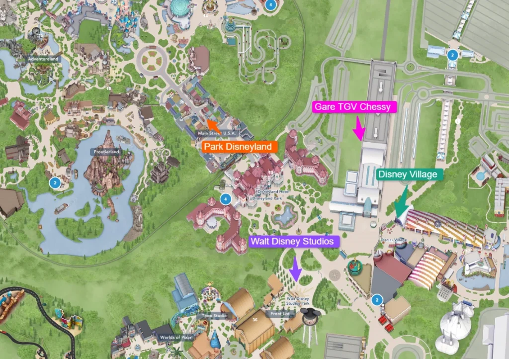 Situation of the Disneyland Hotel