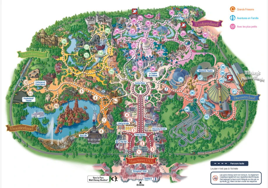 Disneyland Park accessibility map