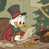 Scrooge en train de calculer son budget pour un séjour à Disneyland Paris pour Noel